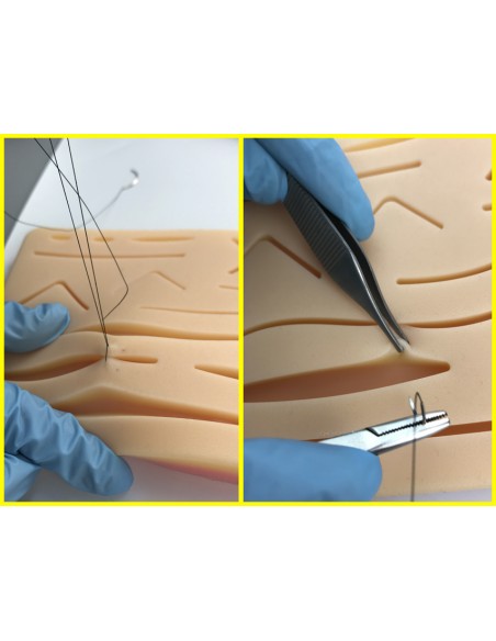 SUTURE TRAINING PAD WITH WOUNDS WITH MESH