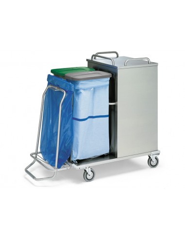 CLOSED LAUNDRY TROLLEY - stainless steel