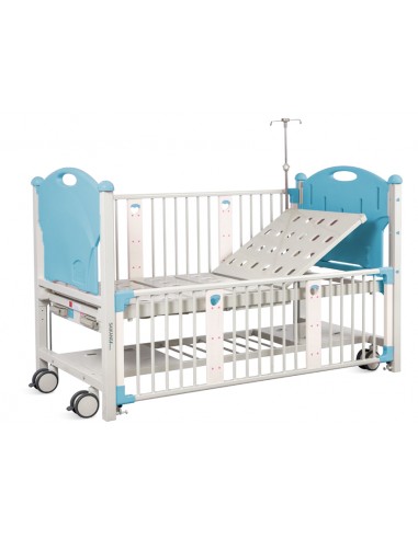 CHILDREN BED - 2 cranks - light blue