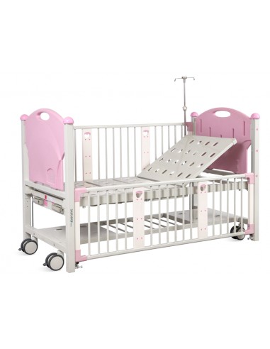 CHILDREN BED - 2 cranks - pink