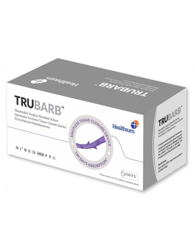 SUTURE TRUBARB RÉSORB. calibre 0 forme 1/2 aiguille 37mm - 30cm - violet