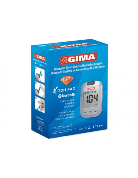 GIMA GLUCOSE MONITOR KIT mg/dL with Bluetooth - GB, FR, IT, ES