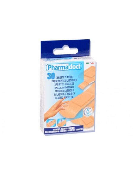 PHARMADOCT CLASSIC PLASTERS 5 assorted sizes - carton of 12 boxes of 30