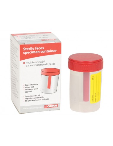 FAECES CONTAINER 60 ml in single box - sterile