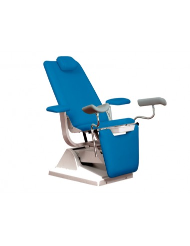 GYNEX BED CHAIR with roll holder - metal sea blue