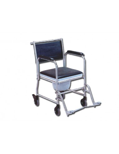 COMMODE WHEELCHAIR with castors - stainless steel