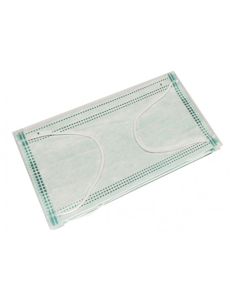 GISAFE 98% FILTERING SURGEON MASK 3 PLY type II with loops - adult - light green - box