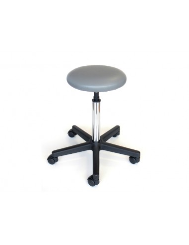 STOOL - padded seat with castors - grey