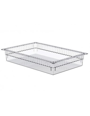 TRANSPARENT PLASTIC ISO DRAWER 600x400x100 mm - open