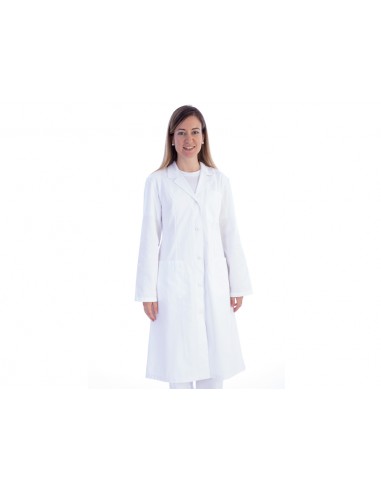 TABLIER MÉDICAL BLANC - coton/polyester - femme taille S (F38-40)
