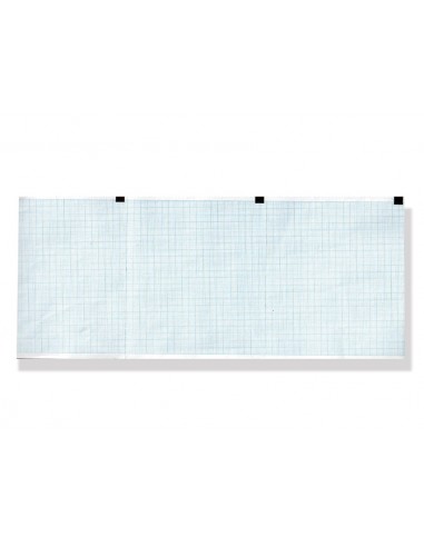 Papier thermique ECG 120x100mm x300f paquet - grille blue