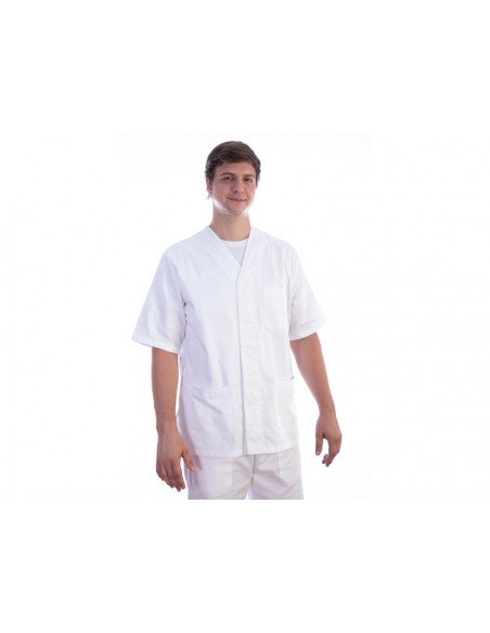 JACKET WITH STUD - cotton/polyester - unisex XS white