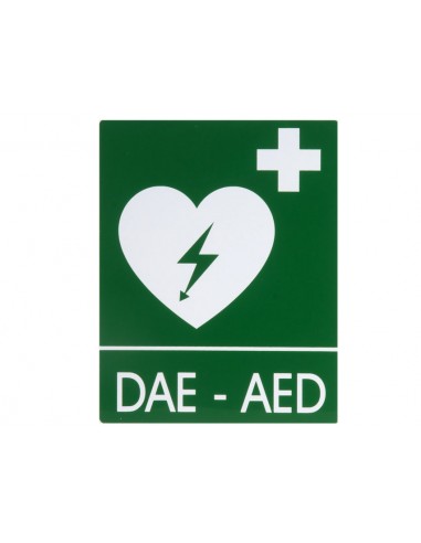 DAE-AED ALUMINIUM SIGN 25x31 cm for defibrillators