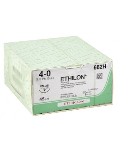 SUTURES MONOFILAMENT ETHICON ETHILON - capacité 4/0 aiguille 19 mm