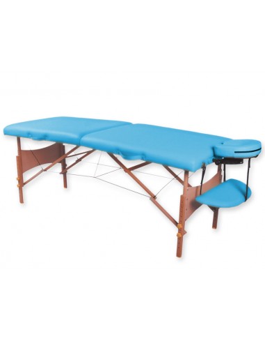 2-SECTION WOODEN MASSAGE TABLE - turquoise