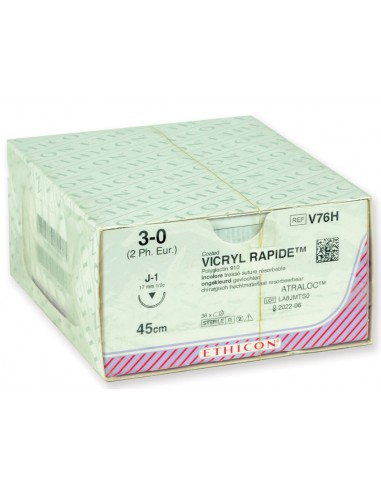 ETHICON VICRYL RAPID ABSORBABLE SUTURES - gauge 3/0 needle mm - braided