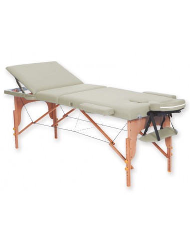 3-SECTION WOODEN MASSAGE TABLE - cream