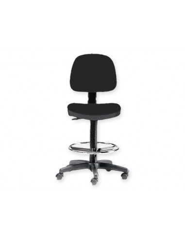 STOOL with backrest and ring - black