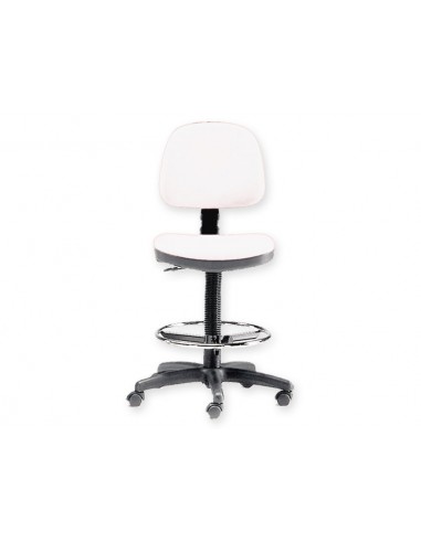 STOOL with backrest and ring - white
