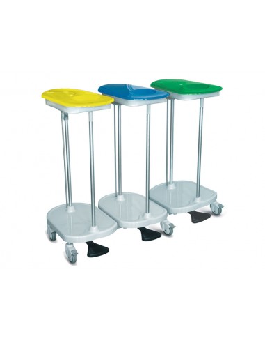 BAG HOLDER TROLLEY foot operated - 3 bags