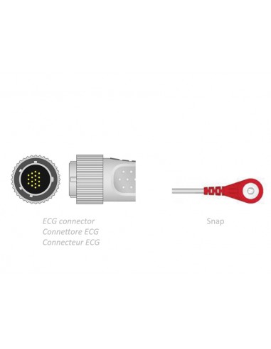 ECG PATIENT CABLE 2.2 m - snap - compatible Cardioline