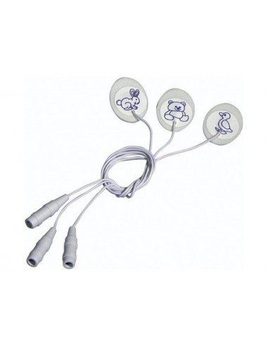ÉLECTRODES JETABLES EN MOUSSE - ovales 23-30 mm avec câble 35 cm - pédiatriques