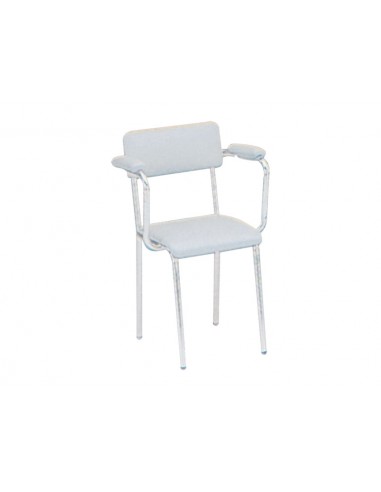 CHAIR - padded seat with armrests - grey